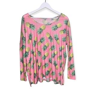 Wildfox Women’s Pineapple Palace Beach Knit Top Swim Coverup Top Pink Size XS